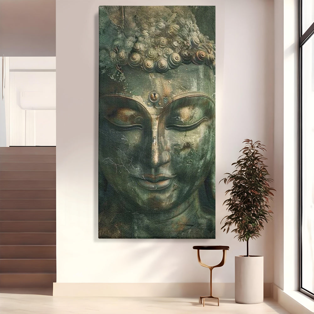Leinwandbilder Premium LuxCanva® I138, Dunkle Stille, Buddha, Zen, Meditation, Meditation, Stille, Spiritualität, Emotion, Natur, Harmonie, Urne, Kunst, Schatten, Wohnen, Schlafzimmer