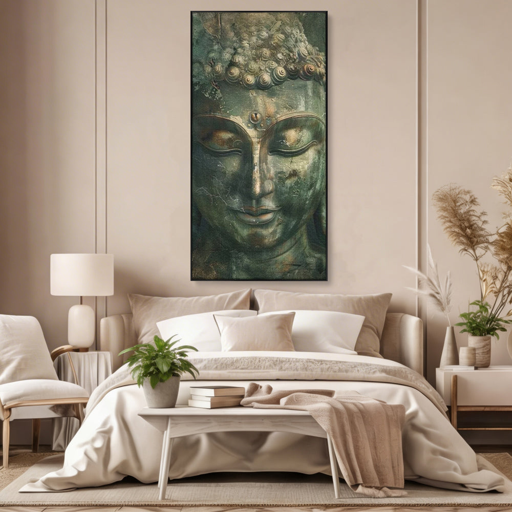 Leinwandbilder Premium LuxCanva® I138, Dunkle Stille, Buddha, Zen, Meditation, Meditation, Stille, Spiritualität, Emotion, Natur, Harmonie, Urne, Kunst, Schatten, Wohnen, Schlafzimmer