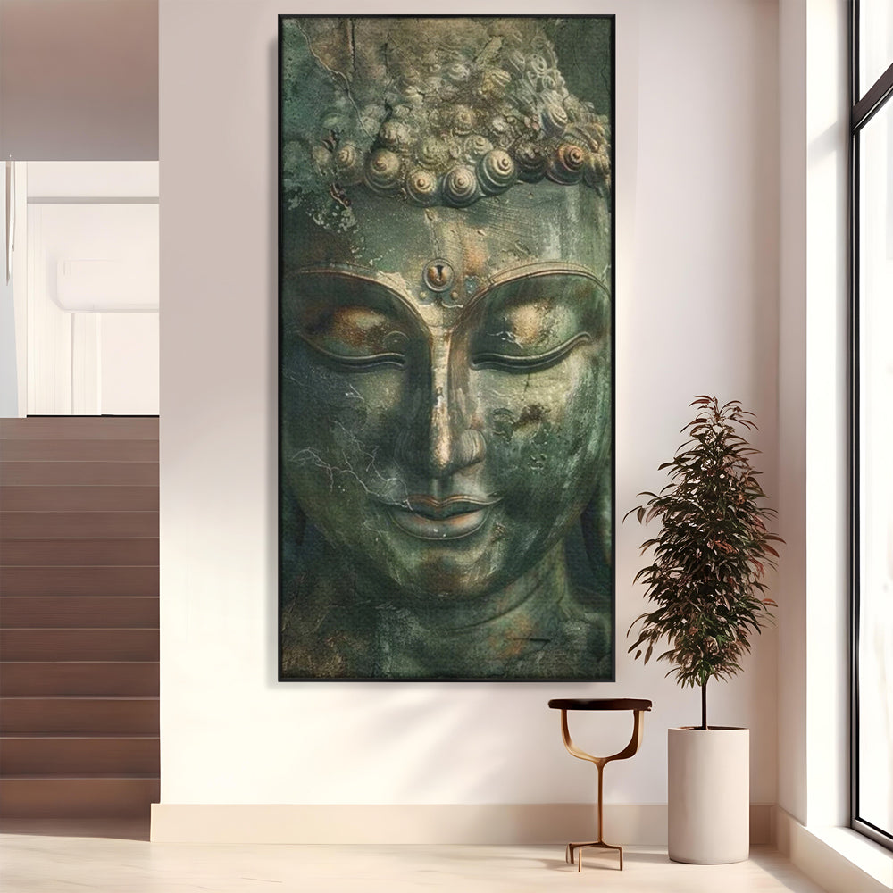Leinwandbilder Premium LuxCanva® I138, Dunkle Stille, Buddha, Zen, Meditation, Meditation, Stille, Spiritualität, Emotion, Natur, Harmonie, Urne, Kunst, Schatten, Wohnen, Schlafzimmer
