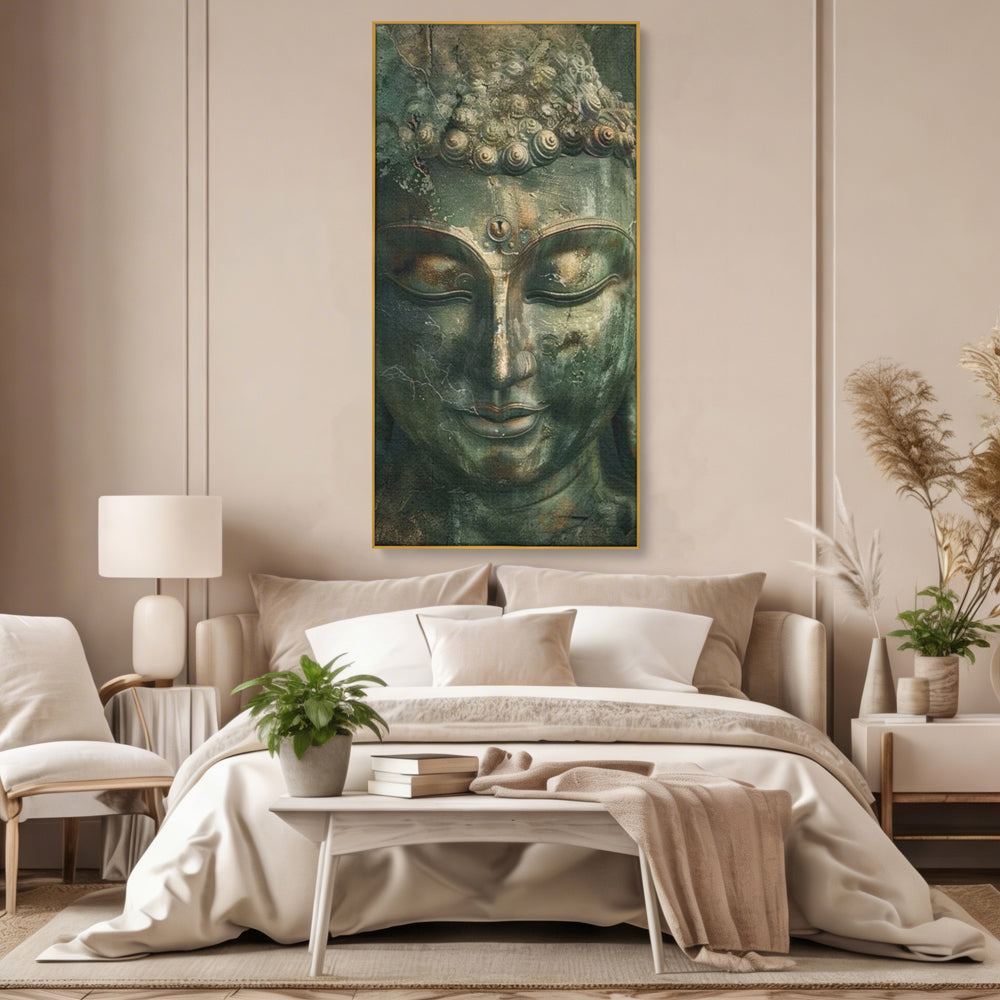 Leinwandbilder Premium LuxCanva® I138, Dunkle Stille, Buddha, Zen, Meditation, Meditation, Stille, Spiritualität, Emotion, Natur, Harmonie, Urne, Kunst, Schatten, Wohnen, Schlafzimmer