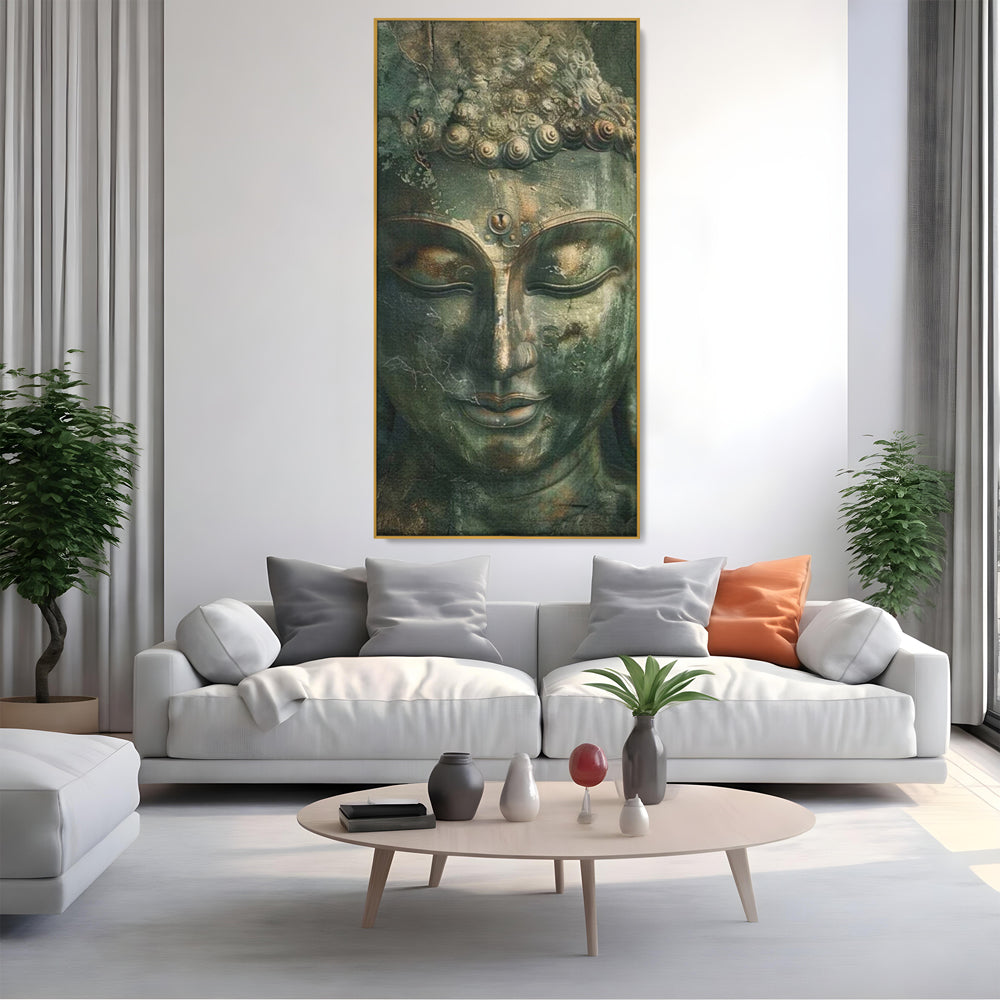 Leinwandbilder Premium LuxCanva® I138, Dunkle Stille, Buddha, Zen, Meditation, Meditation, Stille, Spiritualität, Emotion, Natur, Harmonie, Urne, Kunst, Schatten, Wohnen, Schlafzimmer