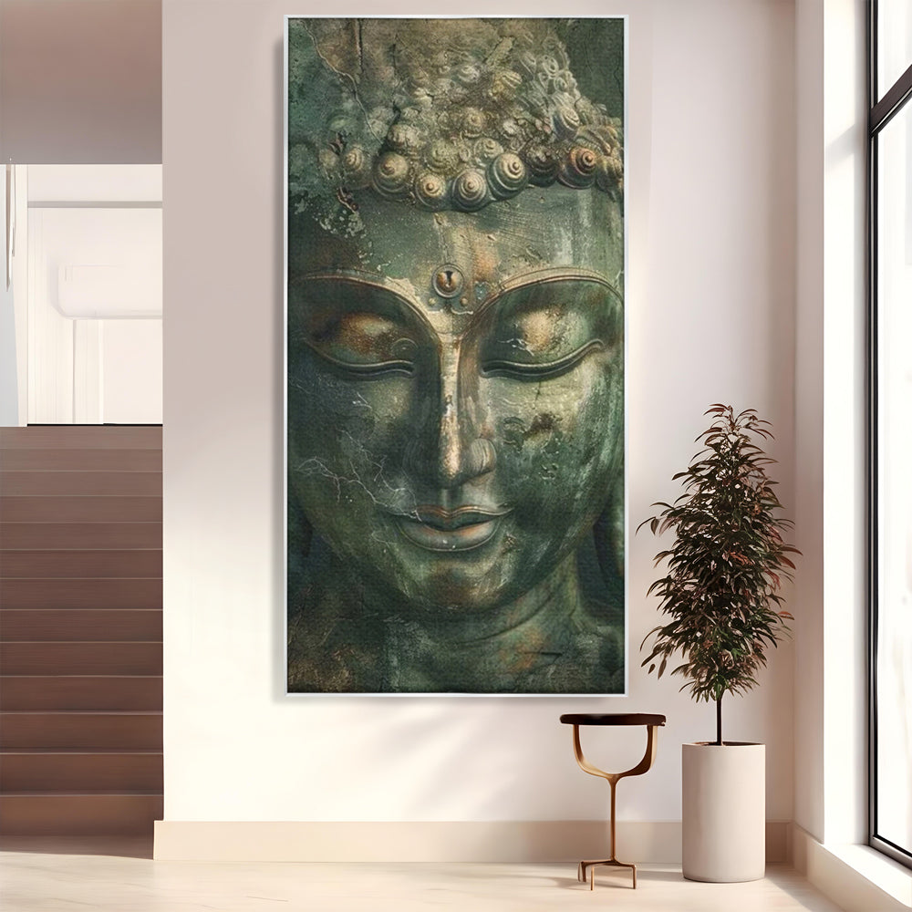 Leinwandbilder Premium LuxCanva® I138, Dunkle Stille, Buddha, Zen, Meditation, Meditation, Stille, Spiritualität, Emotion, Natur, Harmonie, Urne, Kunst, Schatten, Wohnen, Schlafzimmer