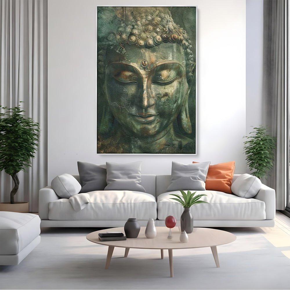 Leinwandbilder Premium LuxCanva® I138, Dunkle Stille, Buddha, Zen, Meditation, Meditation, Stille, Spiritualität, Emotion, Natur, Harmonie, Urne, Kunst, Schatten, Wohnen, Schlafzimmer