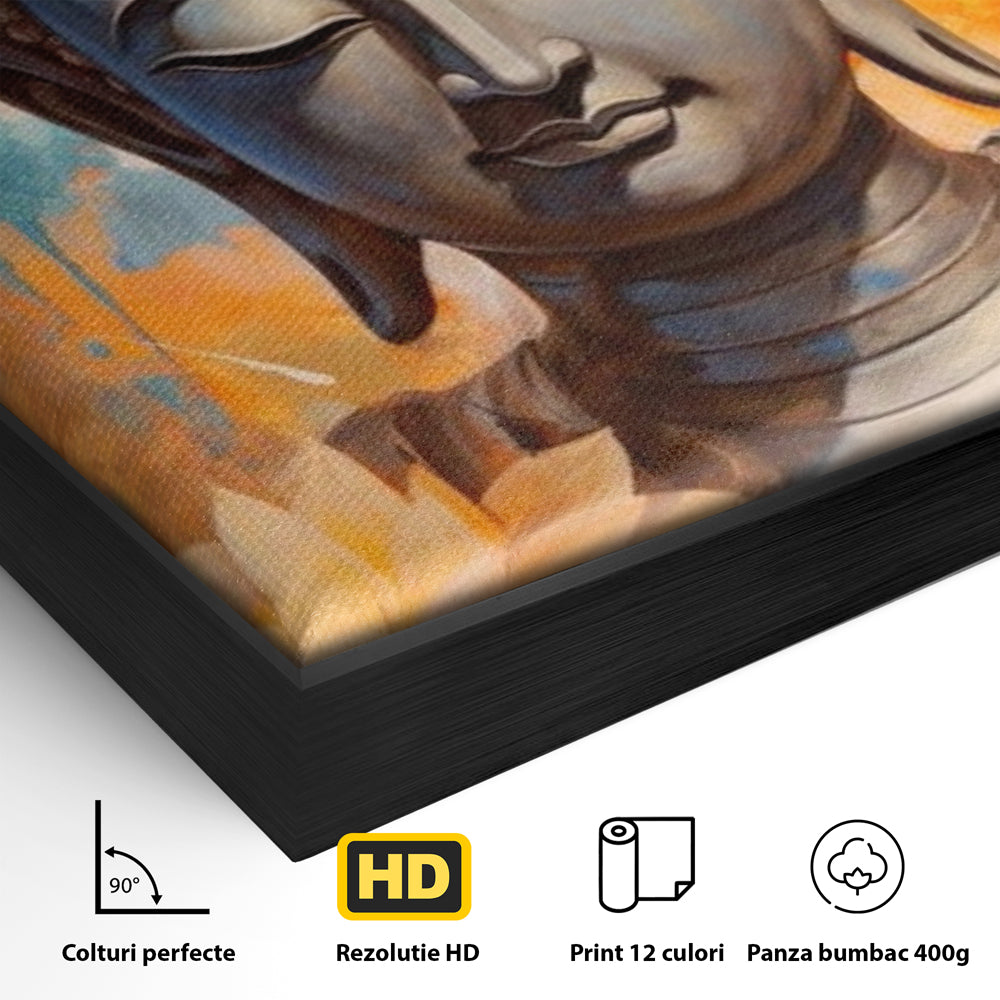 Leinwandbilder Premium LuxCanva® I139, Blumen des Lichts, Buddha, Zen, Spiritualität, Meditation, Balance, Harmonie, Erleuchtung, Blumen, Lotus, lebendige Farben, Wohnen, Schlafzimmer