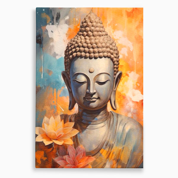 Leinwandbilder Premium LuxCanva® I139, Blumen des Lichts, Buddha, Zen, Spiritualität, Meditation, Balance, Harmonie, Erleuchtung, Blumen, Lotus, lebendige Farben, Wohnen, Schlafzimmer