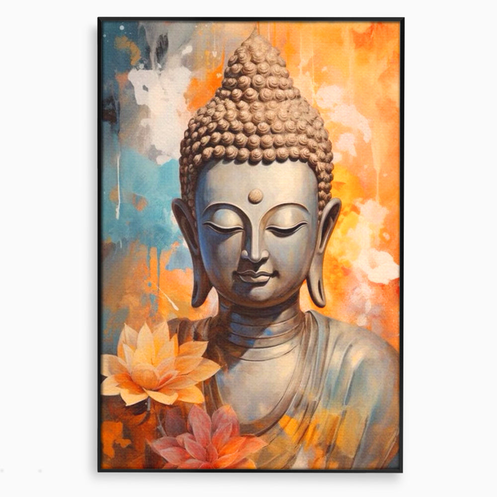 Leinwandbilder Premium LuxCanva® I139, Blumen des Lichts, Buddha, Zen, Spiritualität, Meditation, Balance, Harmonie, Erleuchtung, Blumen, Lotus, lebendige Farben, Wohnen, Schlafzimmer