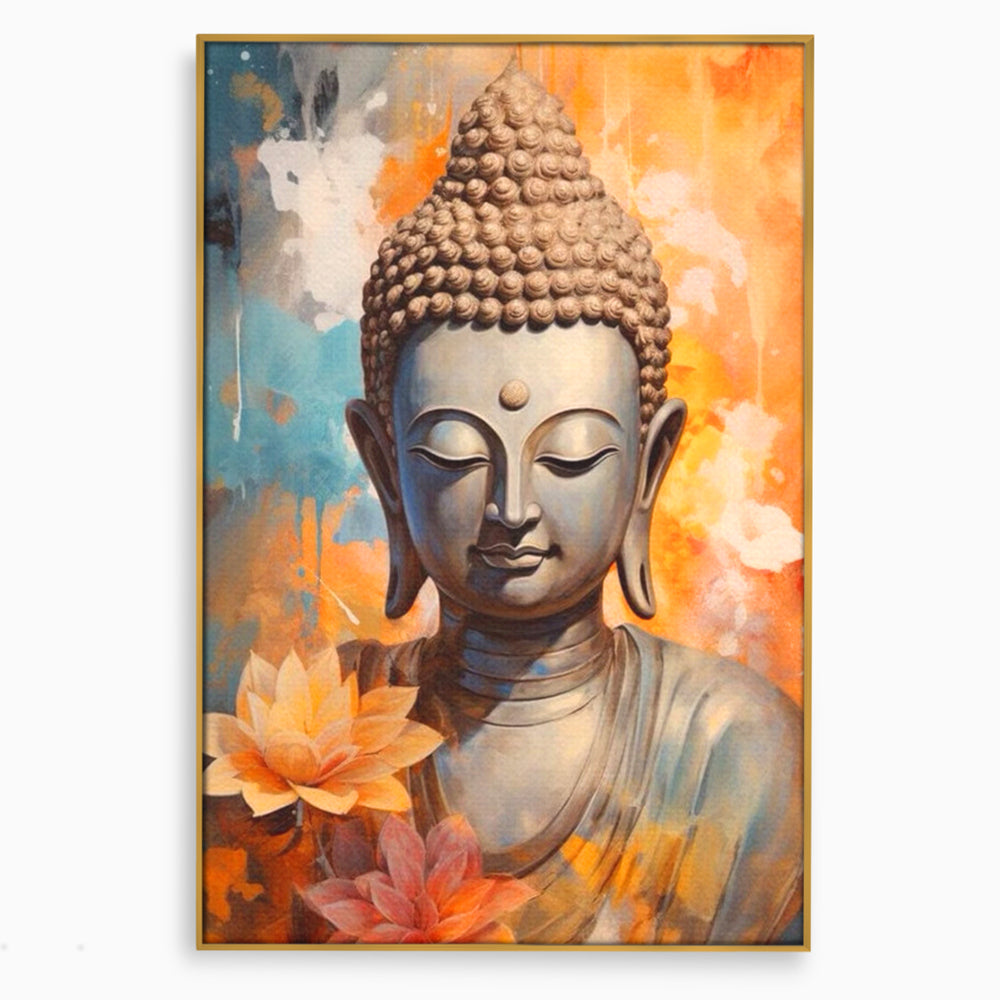 Leinwandbilder Premium LuxCanva® I139, Blumen des Lichts, Buddha, Zen, Spiritualität, Meditation, Balance, Harmonie, Erleuchtung, Blumen, Lotus, lebendige Farben, Wohnen, Schlafzimmer
