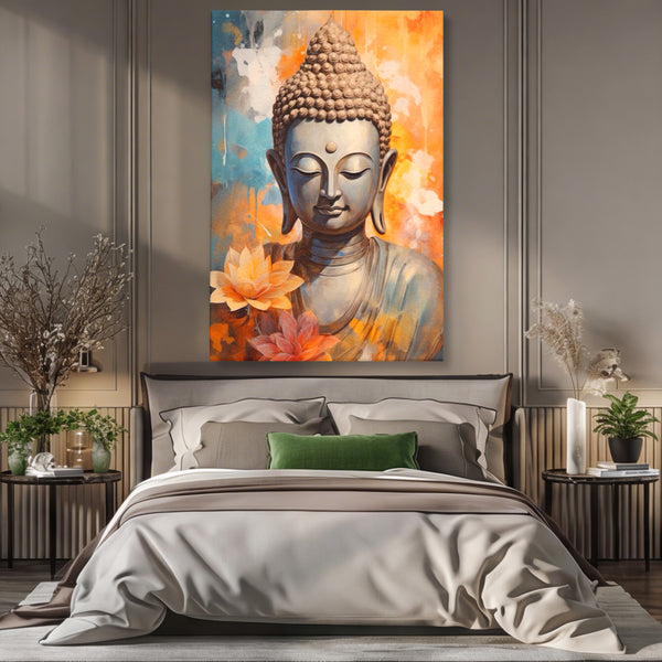 Leinwandbilder Premium LuxCanva® I139, Blumen des Lichts, Buddha, Zen, Spiritualität, Meditation, Balance, Harmonie, Erleuchtung, Blumen, Lotus, lebendige Farben, Wohnen, Schlafzimmer