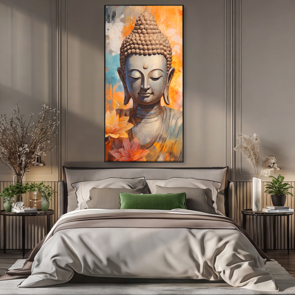 Leinwandbilder Premium LuxCanva® I139, Blumen des Lichts, Buddha, Zen, Spiritualität, Meditation, Balance, Harmonie, Erleuchtung, Blumen, Lotus, lebendige Farben, Wohnen, Schlafzimmer
