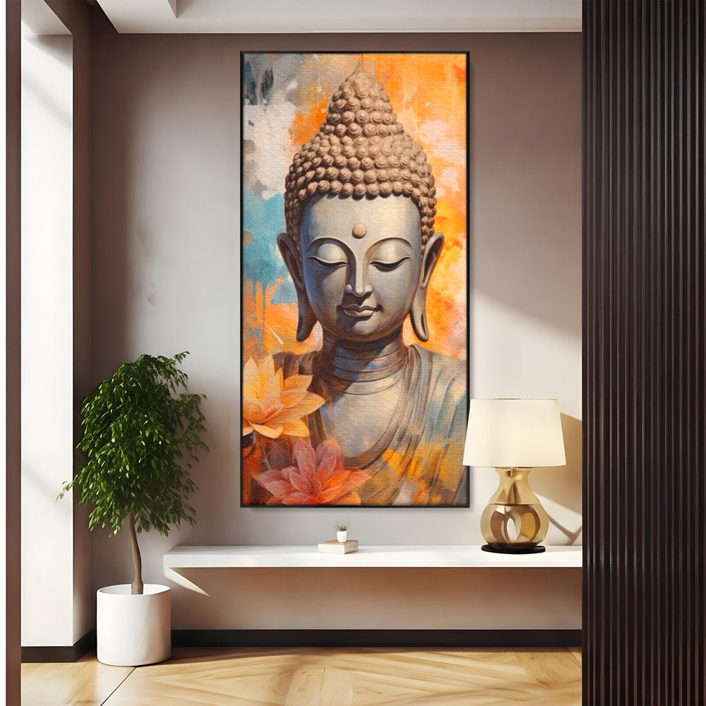 Leinwandbilder Premium LuxCanva® I139, Blumen des Lichts, Buddha, Zen, Spiritualität, Meditation, Balance, Harmonie, Erleuchtung, Blumen, Lotus, lebendige Farben, Wohnen, Schlafzimmer
