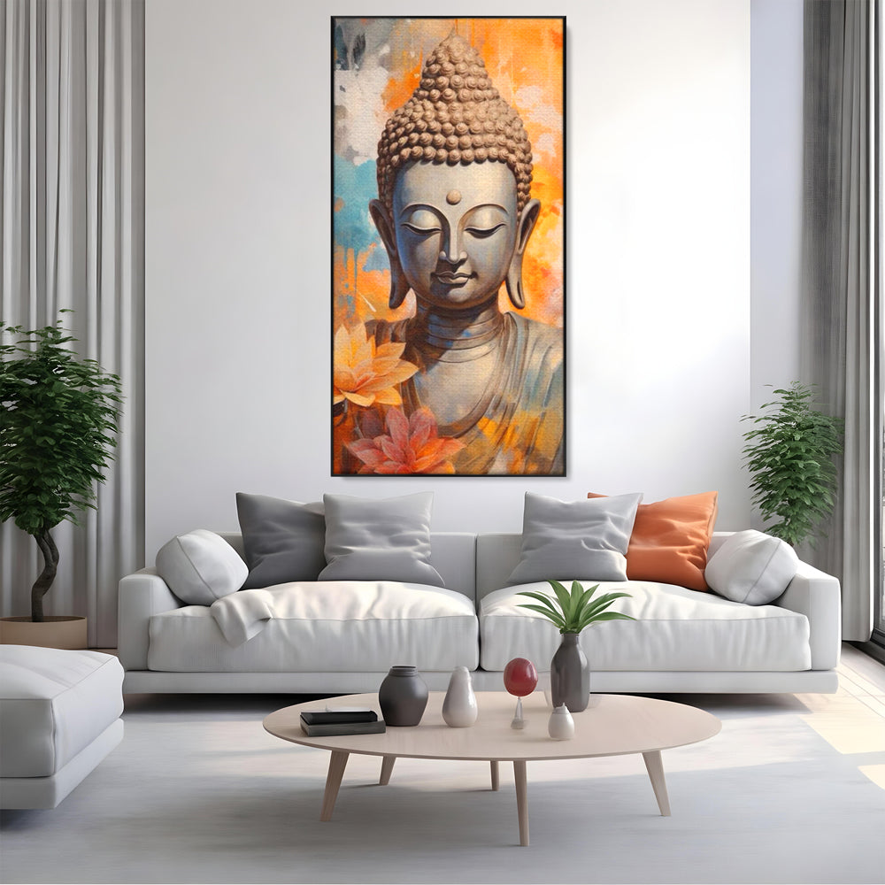 Leinwandbilder Premium LuxCanva® I139, Blumen des Lichts, Buddha, Zen, Spiritualität, Meditation, Balance, Harmonie, Erleuchtung, Blumen, Lotus, lebendige Farben, Wohnen, Schlafzimmer