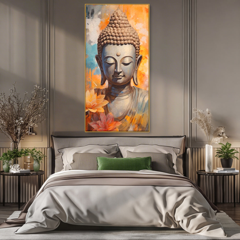 Leinwandbilder Premium LuxCanva® I139, Blumen des Lichts, Buddha, Zen, Spiritualität, Meditation, Balance, Harmonie, Erleuchtung, Blumen, Lotus, lebendige Farben, Wohnen, Schlafzimmer