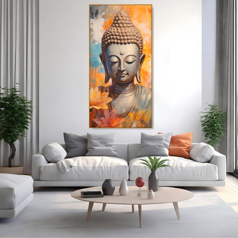 Leinwandbilder Premium LuxCanva® I139, Blumen des Lichts, Buddha, Zen, Spiritualität, Meditation, Balance, Harmonie, Erleuchtung, Blumen, Lotus, lebendige Farben, Wohnen, Schlafzimmer