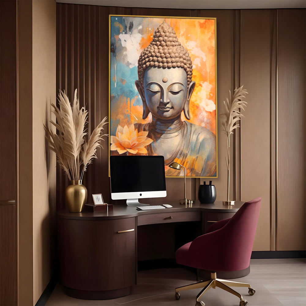Leinwandbilder Premium LuxCanva® I139, Blumen des Lichts, Buddha, Zen, Spiritualität, Meditation, Balance, Harmonie, Erleuchtung, Blumen, Lotus, lebendige Farben, Wohnen, Schlafzimmer
