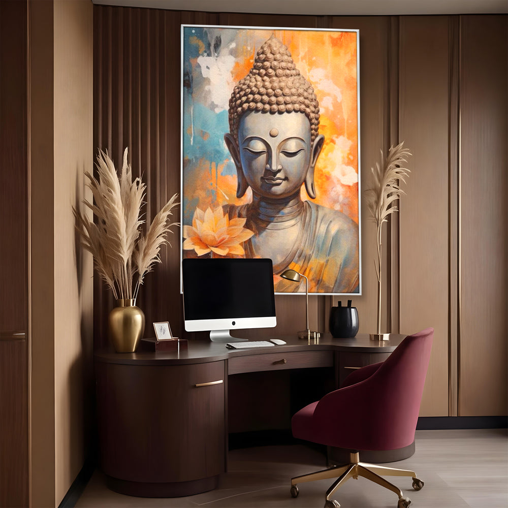 Leinwandbilder Premium LuxCanva® I139, Blumen des Lichts, Buddha, Zen, Spiritualität, Meditation, Balance, Harmonie, Erleuchtung, Blumen, Lotus, lebendige Farben, Wohnen, Schlafzimmer