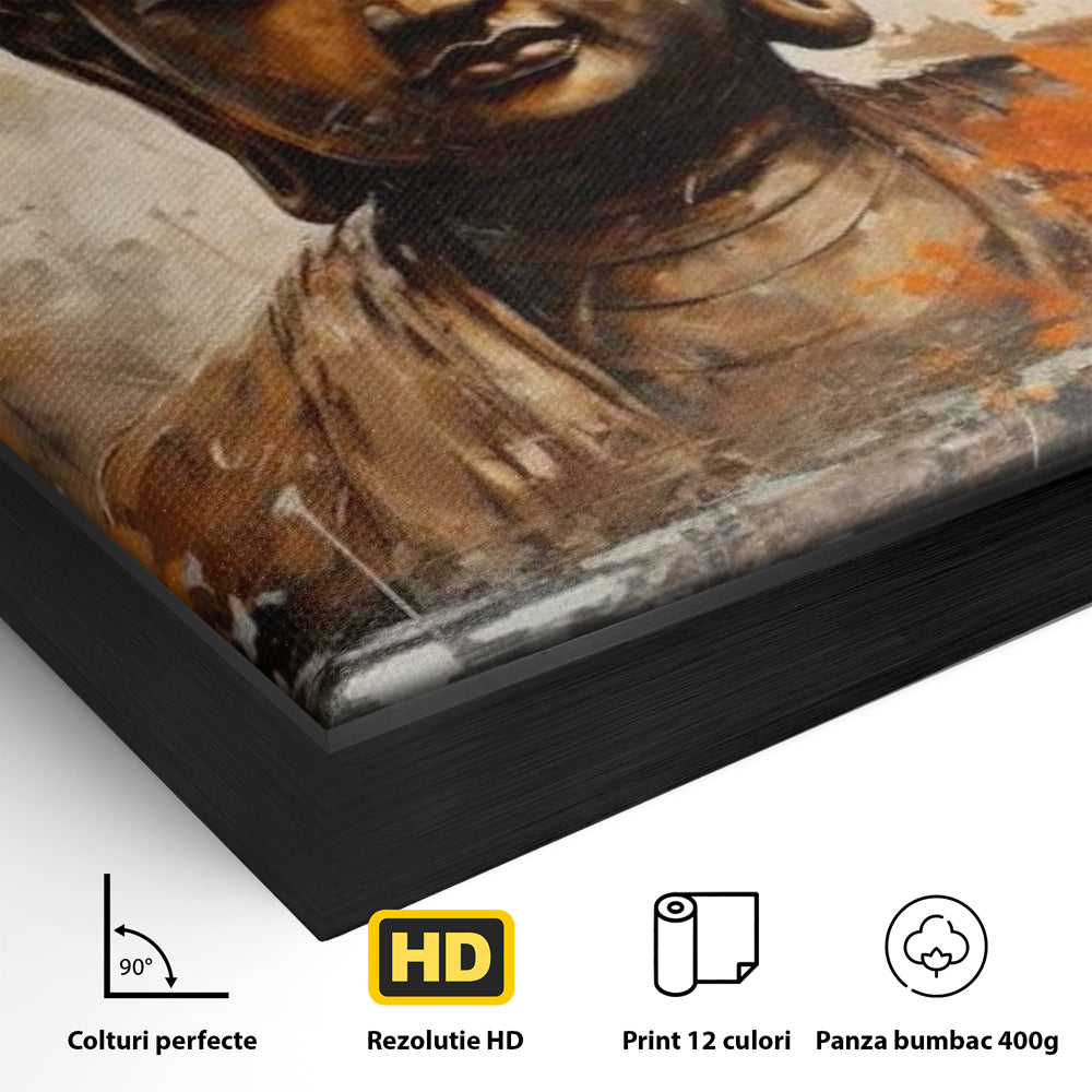 Tablou Canvas Premium LuxCanva® I140, Serenitate Abstracta. Buddha, Zen, Echilibru, Meditatie, Spiritualitate, Contemplare, Armonie, Traditie, Reflexie, Living, Dormitor