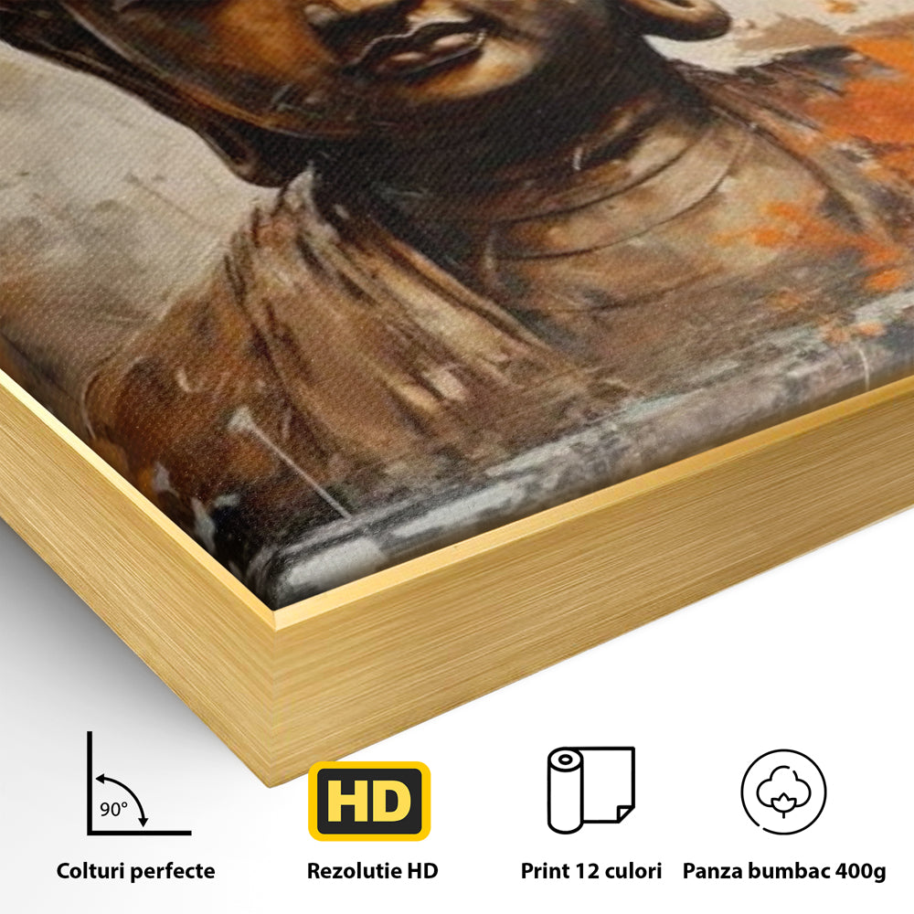 Tablou Canvas Premium LuxCanva® I140, Serenitate Abstracta. Buddha, Zen, Echilibru, Meditatie, Spiritualitate, Contemplare, Armonie, Traditie, Reflexie, Living, Dormitor