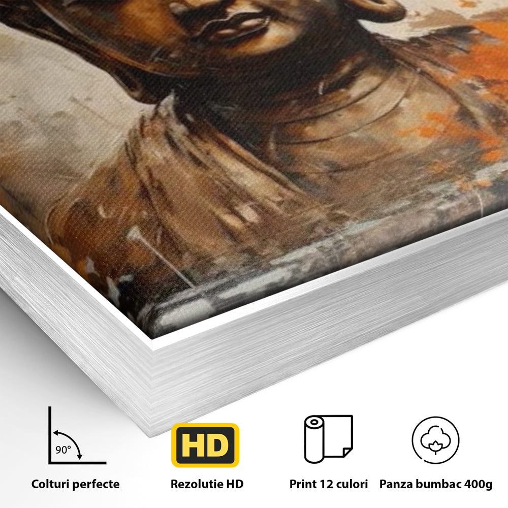 Tablou Canvas Premium LuxCanva® I140, Serenitate Abstracta. Buddha, Zen, Echilibru, Meditatie, Spiritualitate, Contemplare, Armonie, Traditie, Reflexie, Living, Dormitor