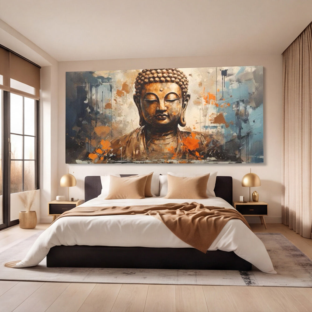 Tablou Canvas Premium LuxCanva® I140, Serenitate Abstracta. Buddha, Zen, Echilibru, Meditatie, Spiritualitate, Contemplare, Armonie, Traditie, Reflexie, Living, Dormitor