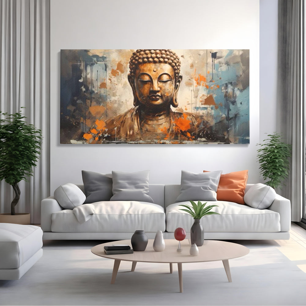Tablou Canvas Premium LuxCanva® I140, Serenitate Abstracta. Buddha, Zen, Echilibru, Meditatie, Spiritualitate, Contemplare, Armonie, Traditie, Reflexie, Living, Dormitor