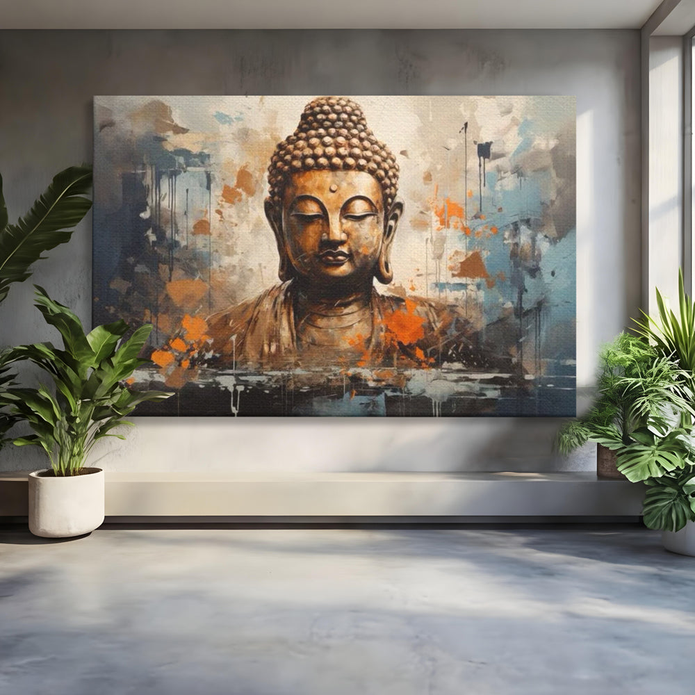 Tablou Canvas Premium LuxCanva® I140, Serenitate Abstracta. Buddha, Zen, Echilibru, Meditatie, Spiritualitate, Contemplare, Armonie, Traditie, Reflexie, Living, Dormitor