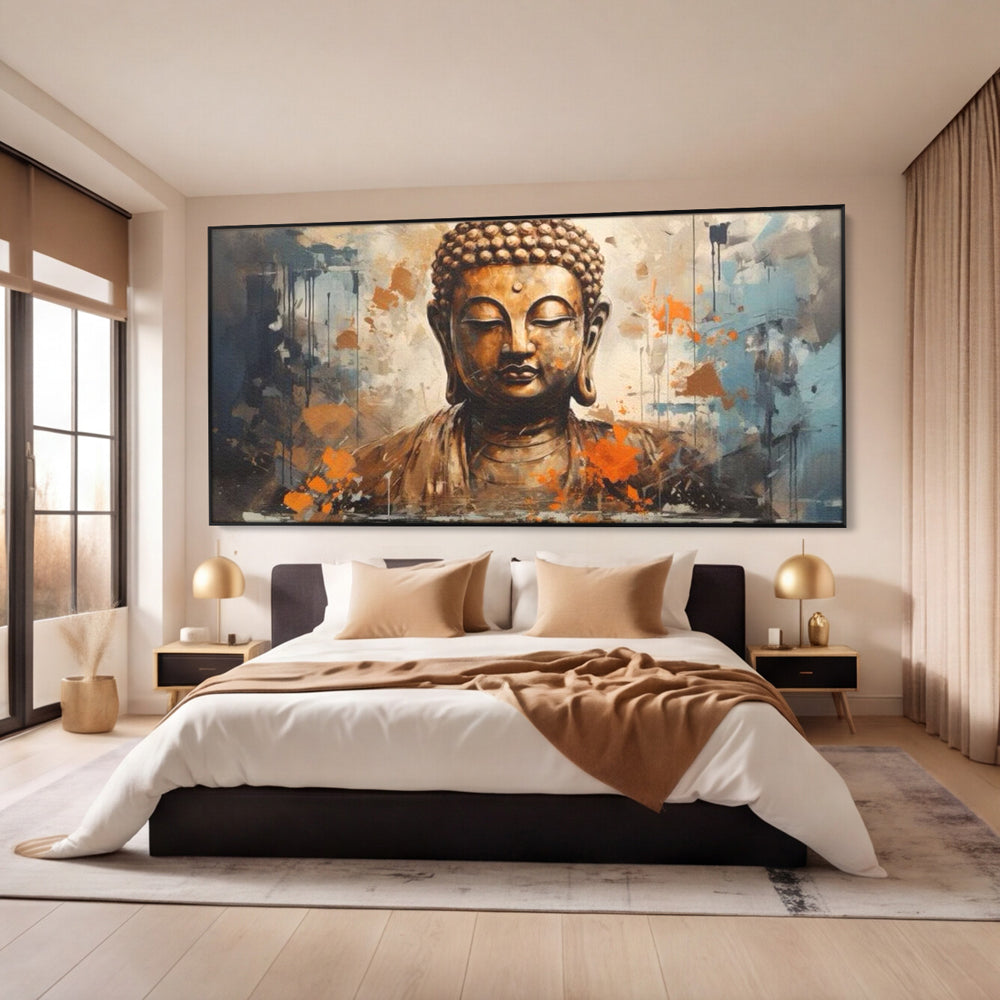 Tablou Canvas Premium LuxCanva® I140, Serenitate Abstracta. Buddha, Zen, Echilibru, Meditatie, Spiritualitate, Contemplare, Armonie, Traditie, Reflexie, Living, Dormitor