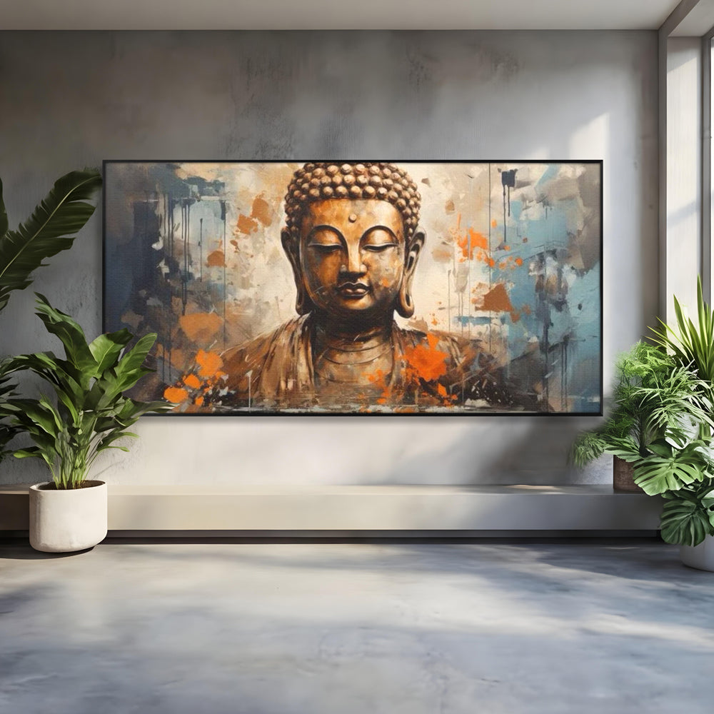 Tablou Canvas Premium LuxCanva® I140, Serenitate Abstracta. Buddha, Zen, Echilibru, Meditatie, Spiritualitate, Contemplare, Armonie, Traditie, Reflexie, Living, Dormitor