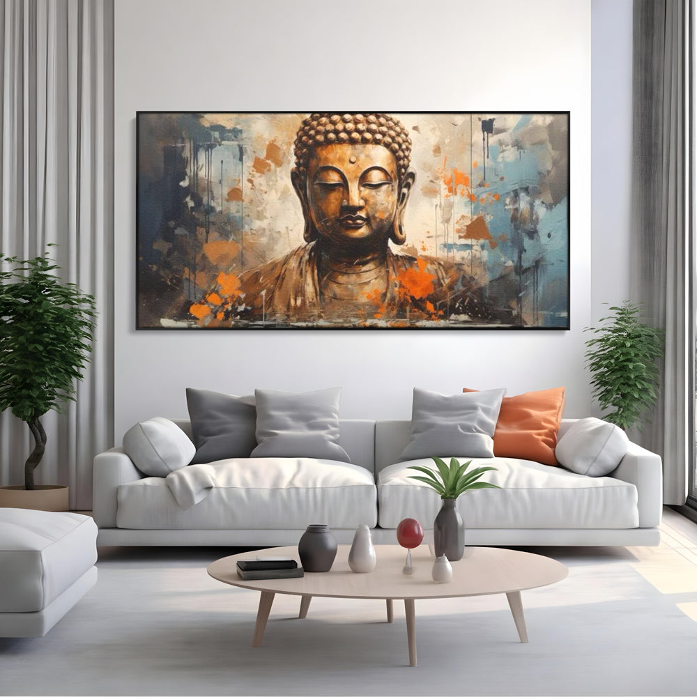 Tablou Canvas Premium LuxCanva® I140, Serenitate Abstracta. Buddha, Zen, Echilibru, Meditatie, Spiritualitate, Contemplare, Armonie, Traditie, Reflexie, Living, Dormitor