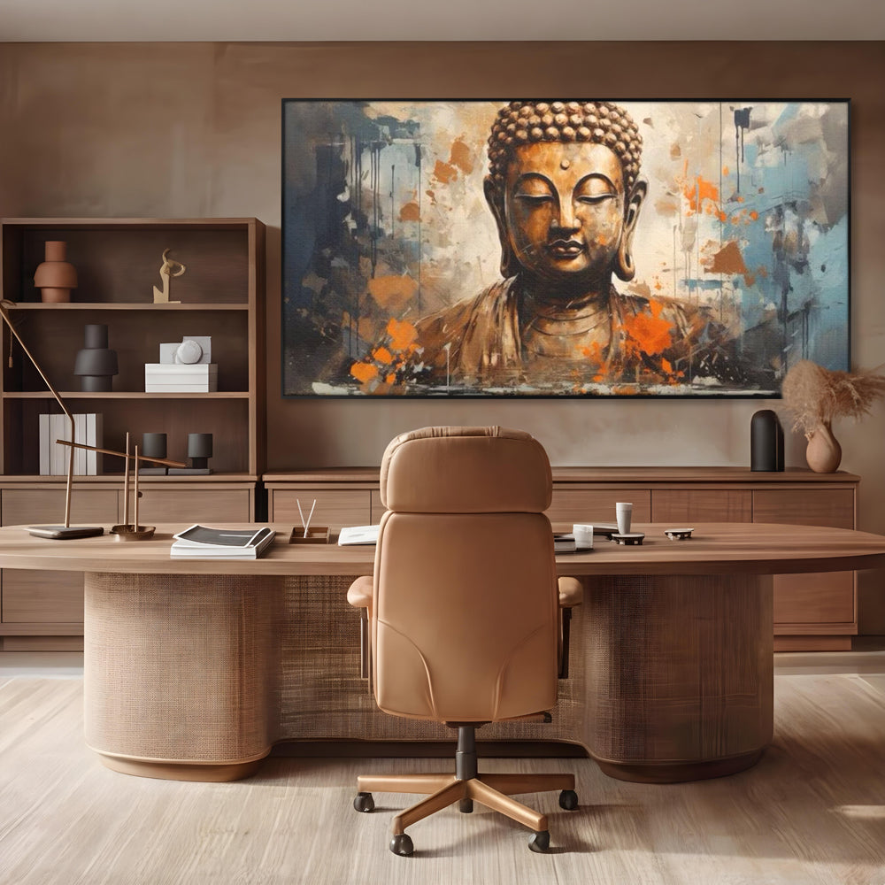 Tablou Canvas Premium LuxCanva® I140, Serenitate Abstracta. Buddha, Zen, Echilibru, Meditatie, Spiritualitate, Contemplare, Armonie, Traditie, Reflexie, Living, Dormitor