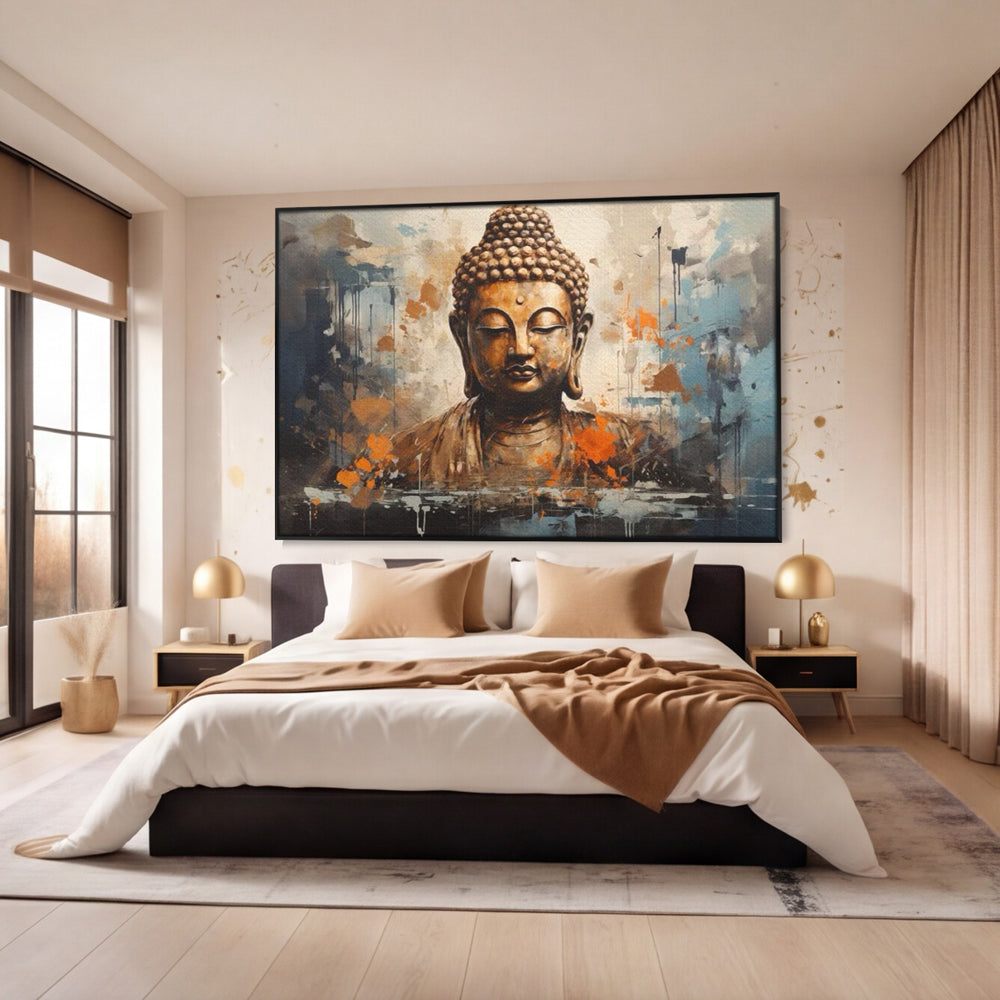 Tablou Canvas Premium LuxCanva® I140, Serenitate Abstracta. Buddha, Zen, Echilibru, Meditatie, Spiritualitate, Contemplare, Armonie, Traditie, Reflexie, Living, Dormitor