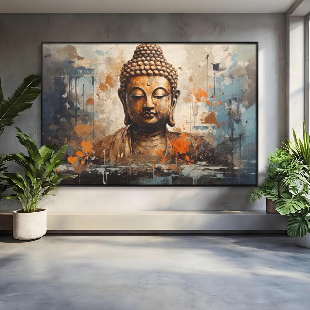 Tablou Canvas Premium LuxCanva® I140, Serenitate Abstracta. Buddha, Zen, Echilibru, Meditatie, Spiritualitate, Contemplare, Armonie, Traditie, Reflexie, Living, Dormitor