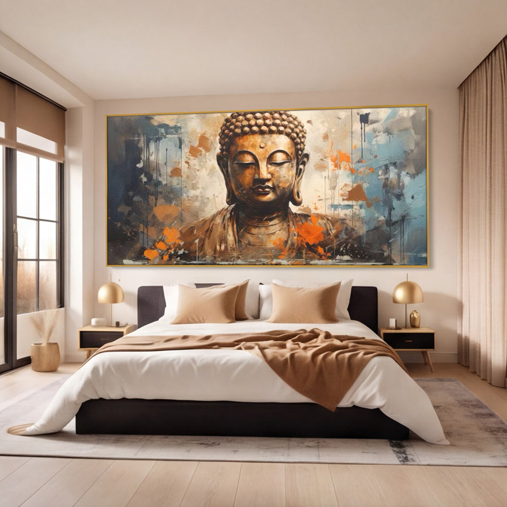 Tablou Canvas Premium LuxCanva® I140, Serenitate Abstracta. Buddha, Zen, Echilibru, Meditatie, Spiritualitate, Contemplare, Armonie, Traditie, Reflexie, Living, Dormitor