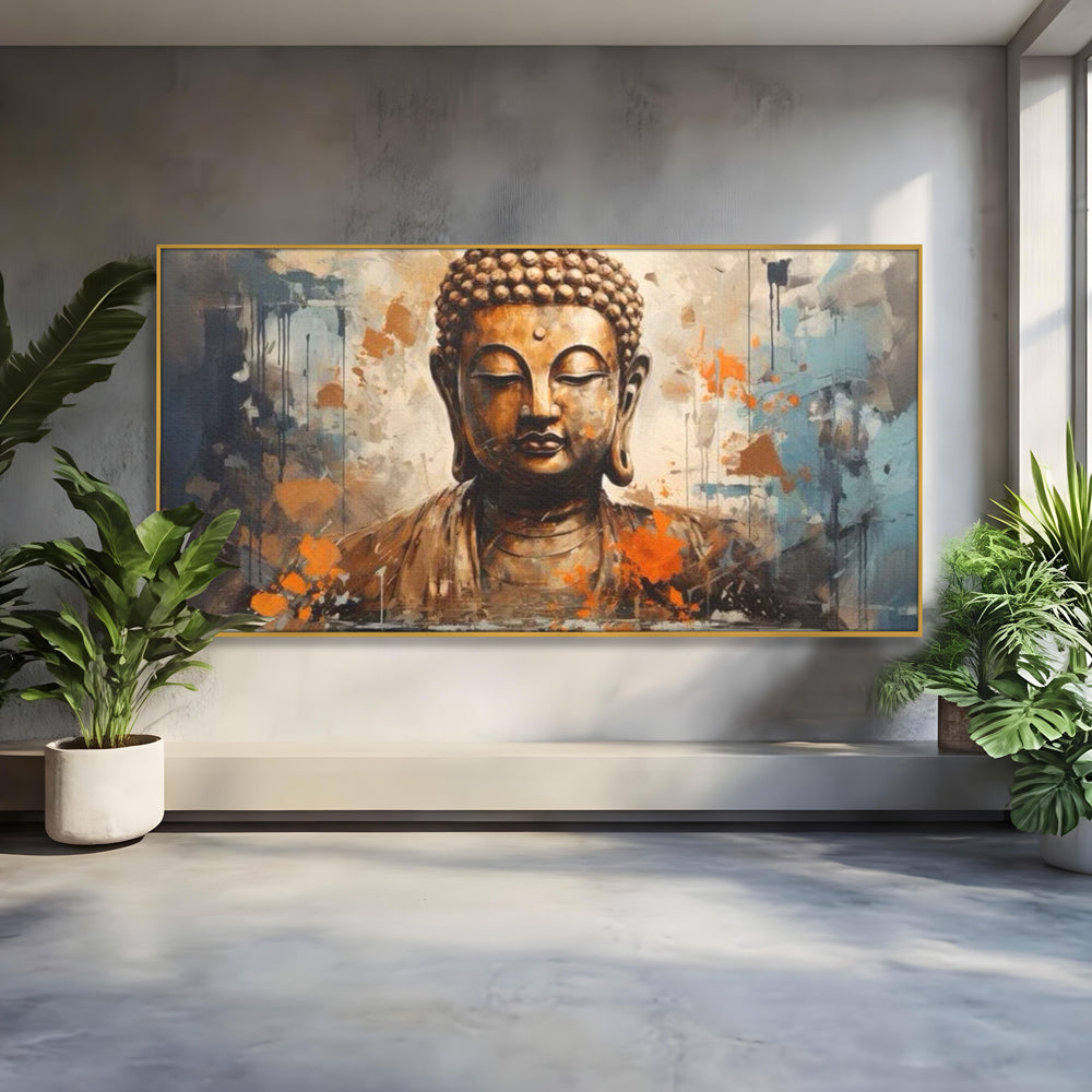 Tablou Canvas Premium LuxCanva® I140, Serenitate Abstracta. Buddha, Zen, Echilibru, Meditatie, Spiritualitate, Contemplare, Armonie, Traditie, Reflexie, Living, Dormitor