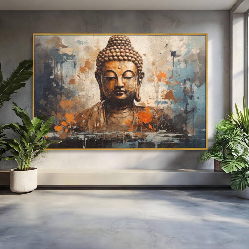 Tablou Canvas Premium LuxCanva® I140, Serenitate Abstracta. Buddha, Zen, Echilibru, Meditatie, Spiritualitate, Contemplare, Armonie, Traditie, Reflexie, Living, Dormitor