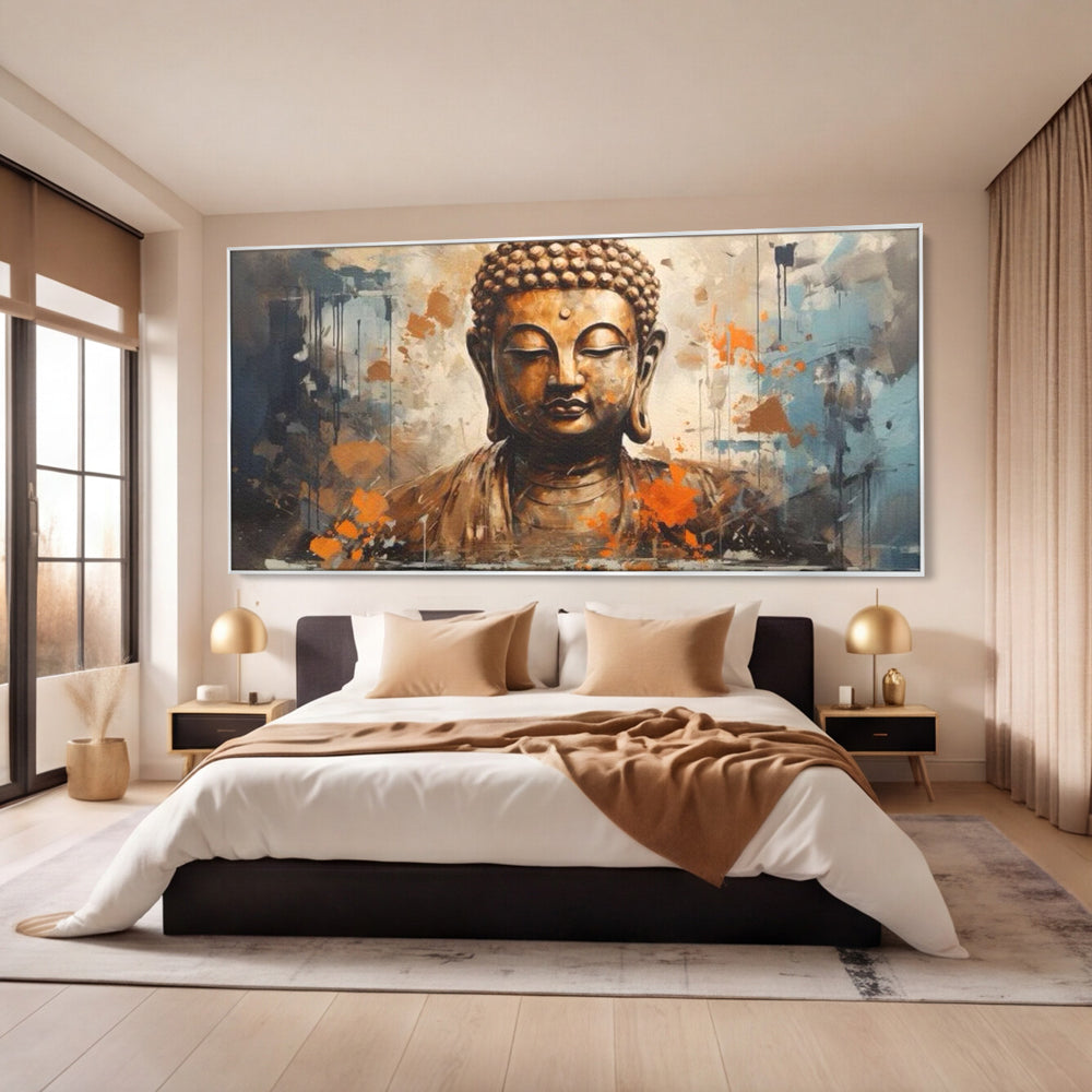 Tablou Canvas Premium LuxCanva® I140, Serenitate Abstracta. Buddha, Zen, Echilibru, Meditatie, Spiritualitate, Contemplare, Armonie, Traditie, Reflexie, Living, Dormitor