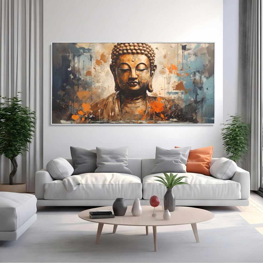 Tablou Canvas Premium LuxCanva® I140, Serenitate Abstracta. Buddha, Zen, Echilibru, Meditatie, Spiritualitate, Contemplare, Armonie, Traditie, Reflexie, Living, Dormitor