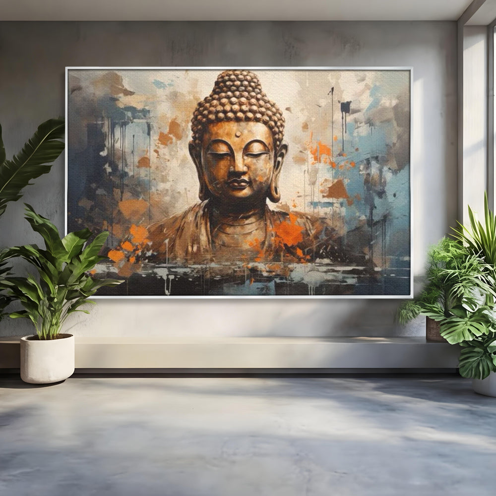 Tablou Canvas Premium LuxCanva® I140, Serenitate Abstracta. Buddha, Zen, Echilibru, Meditatie, Spiritualitate, Contemplare, Armonie, Traditie, Reflexie, Living, Dormitor