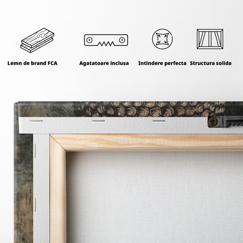 Tablou Canvas Premium LuxCanva® I142, Calm Interior, Buddha, Zen, Echilibru, Meditatie, Spiritualitate, Contemplare, Armonie, Traditie, Reflexie, Living, Dormitor
