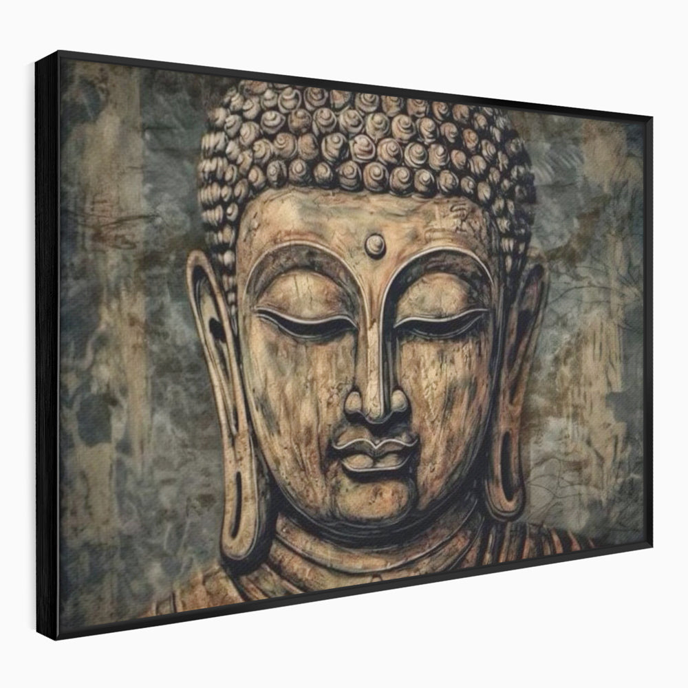 Tablou Canvas Premium LuxCanva® I142, Calm Interior, Buddha, Zen, Echilibru, Meditatie, Spiritualitate, Contemplare, Armonie, Traditie, Reflexie, Living, Dormitor