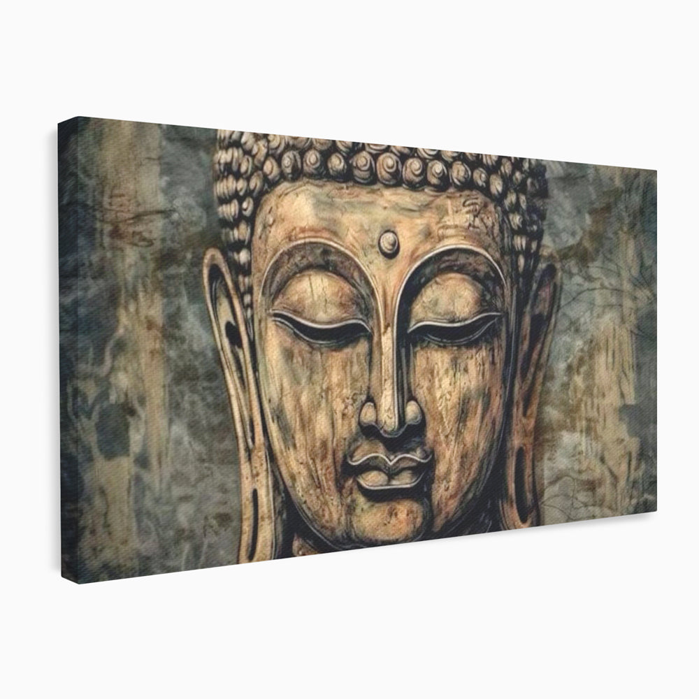 Tablou Canvas Premium LuxCanva® I142, Calm Interior, Buddha, Zen, Echilibru, Meditatie, Spiritualitate, Contemplare, Armonie, Traditie, Reflexie, Living, Dormitor