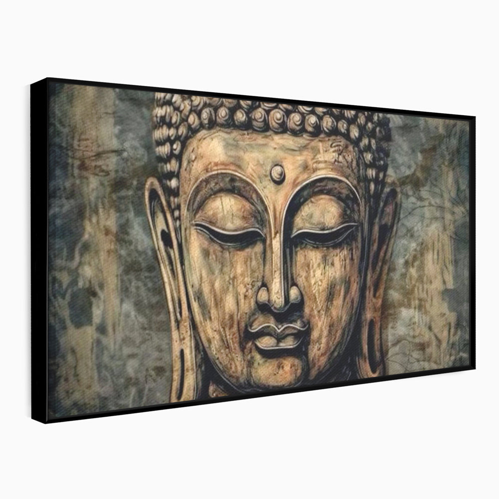 Tablou Canvas Premium LuxCanva® I142, Calm Interior, Buddha, Zen, Echilibru, Meditatie, Spiritualitate, Contemplare, Armonie, Traditie, Reflexie, Living, Dormitor