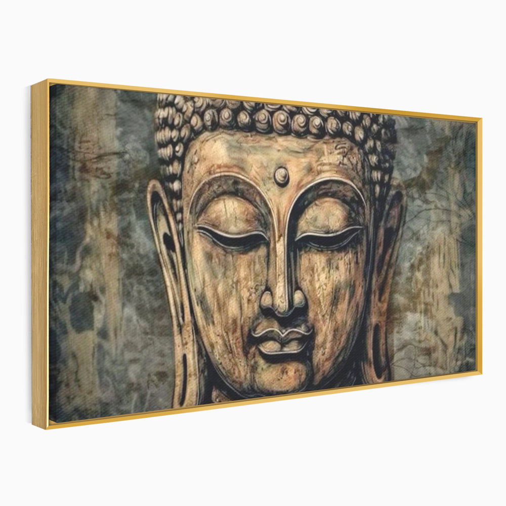 Tablou Canvas Premium LuxCanva® I142, Calm Interior, Buddha, Zen, Echilibru, Meditatie, Spiritualitate, Contemplare, Armonie, Traditie, Reflexie, Living, Dormitor