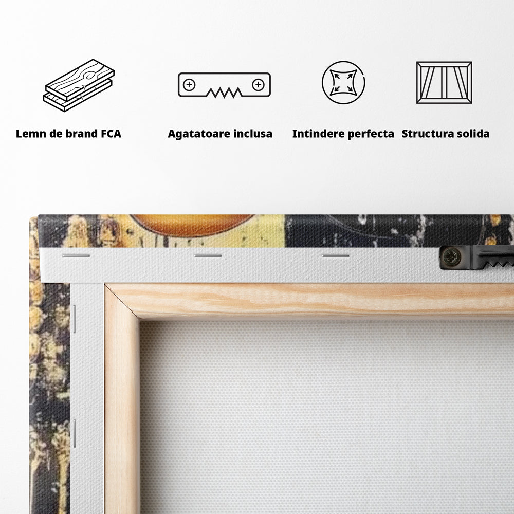 Tablou Canvas Premium LuxCanva® I149, Dualitate Sacra, Zen, Echilibru, Meditatie, Spiritualitate, Contemplare, Armonie, Reflexie, Buze Rosii, Eleganta, Living, Dormitor