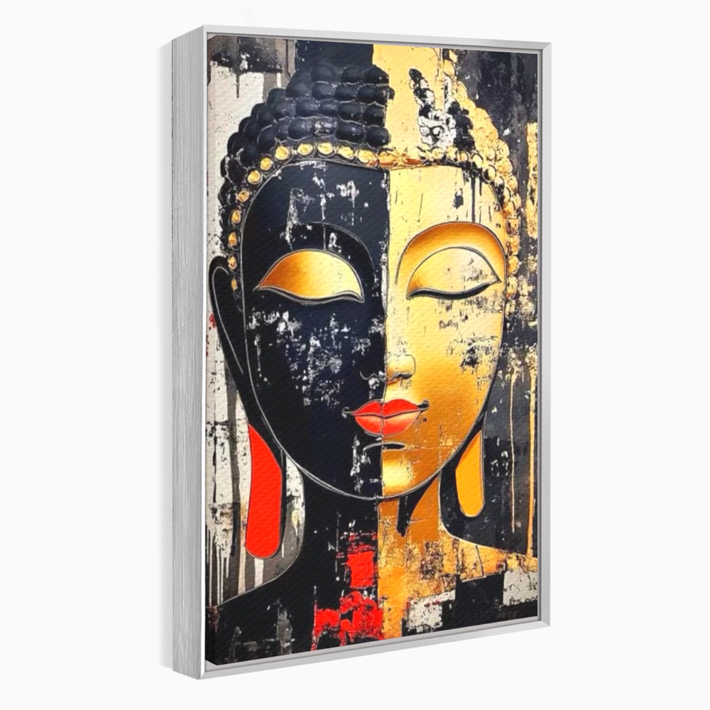 Tablou Canvas Premium LuxCanva® I149, Dualitate Sacra, Zen, Echilibru, Meditatie, Spiritualitate, Contemplare, Armonie, Reflexie, Buze Rosii, Eleganta, Living, Dormitor