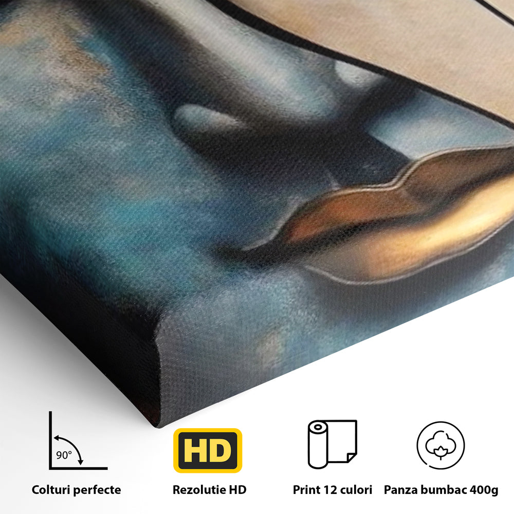 Leinwand Wandkunst Leinwand Wandkunst Premium LuxCanva® I150, Doppelte Essenz, Zen, Harmonie, Eleganz, Meditation, Balance, Spiritualität, Tiefe, weibliche Kraft, Wohnen, Schlafzimmer