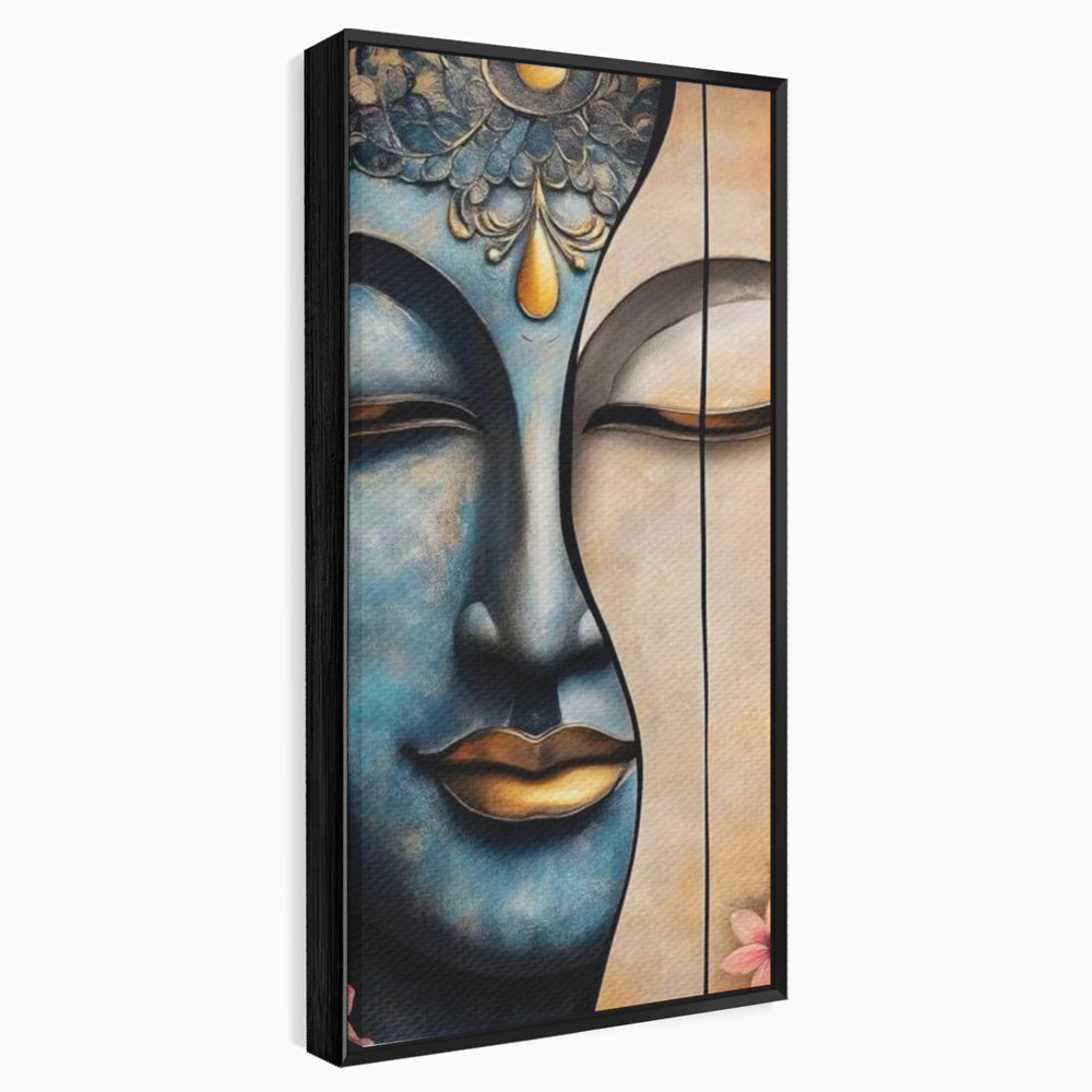 Leinwand Wandkunst Leinwand Wandkunst Premium LuxCanva® I150, Doppelte Essenz, Zen, Harmonie, Eleganz, Meditation, Balance, Spiritualität, Tiefe, weibliche Kraft, Wohnen, Schlafzimmer