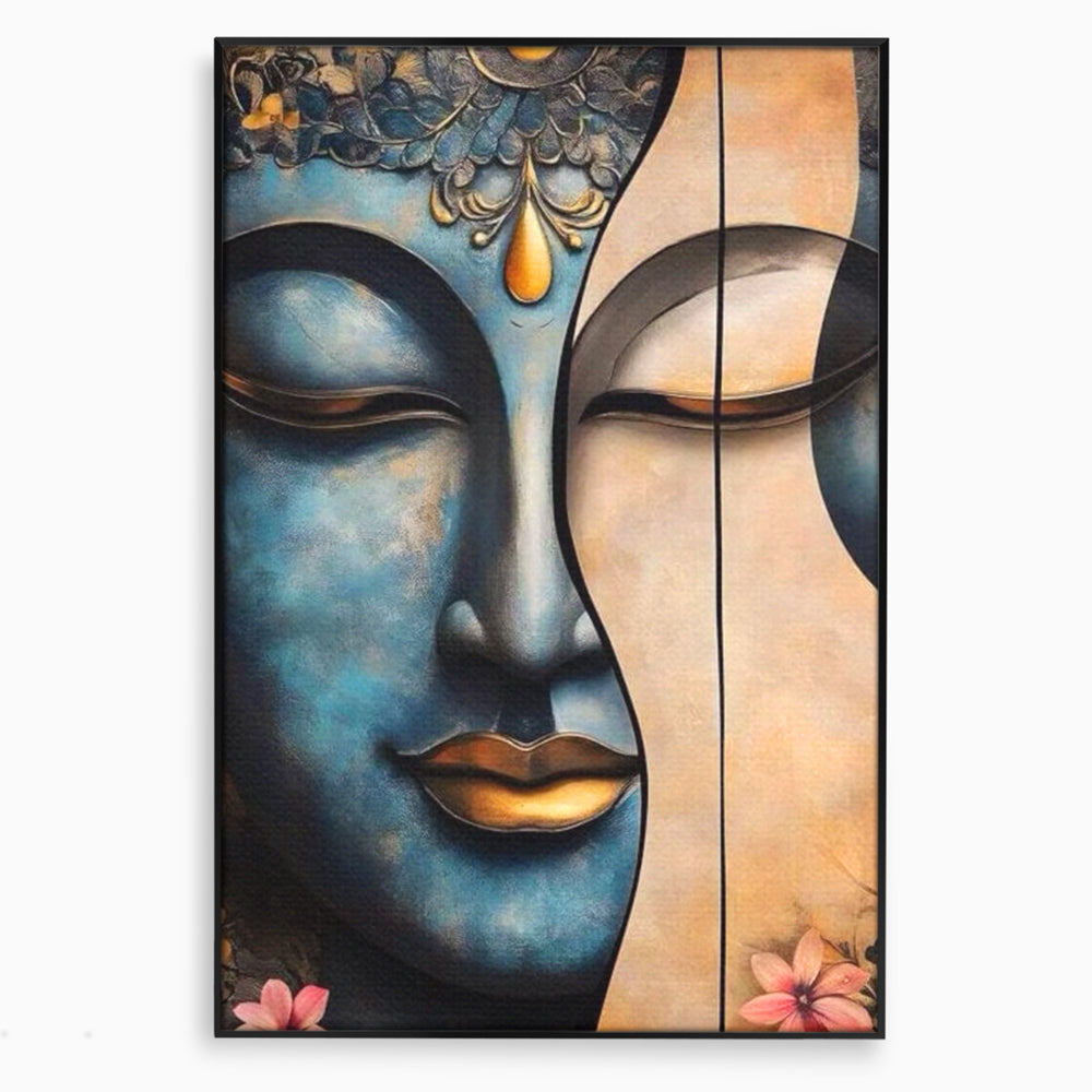 Leinwand Wandkunst Leinwand Wandkunst Premium LuxCanva® I150, Doppelte Essenz, Zen, Harmonie, Eleganz, Meditation, Balance, Spiritualität, Tiefe, weibliche Kraft, Wohnen, Schlafzimmer