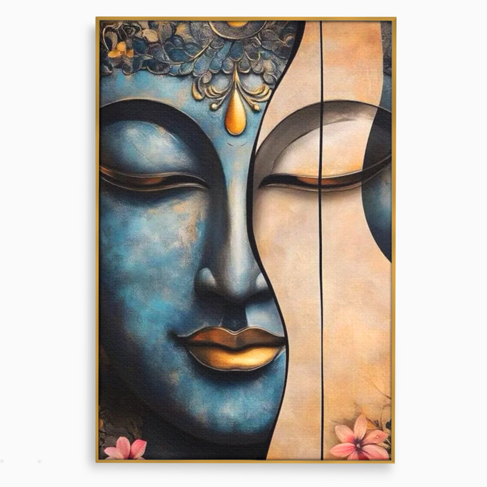 Leinwand Wandkunst Leinwand Wandkunst Premium LuxCanva® I150, Doppelte Essenz, Zen, Harmonie, Eleganz, Meditation, Balance, Spiritualität, Tiefe, weibliche Kraft, Wohnen, Schlafzimmer