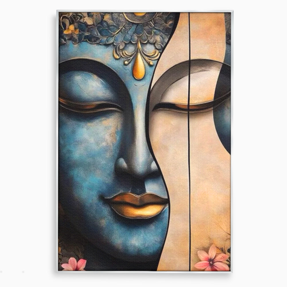 Leinwand Wandkunst Leinwand Wandkunst Premium LuxCanva® I150, Doppelte Essenz, Zen, Harmonie, Eleganz, Meditation, Balance, Spiritualität, Tiefe, weibliche Kraft, Wohnen, Schlafzimmer