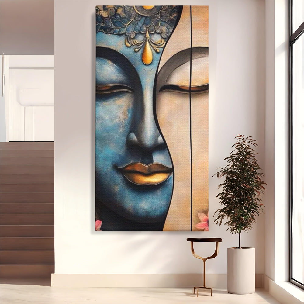 Leinwand Wandkunst Leinwand Wandkunst Premium LuxCanva® I150, Doppelte Essenz, Zen, Harmonie, Eleganz, Meditation, Balance, Spiritualität, Tiefe, weibliche Kraft, Wohnen, Schlafzimmer